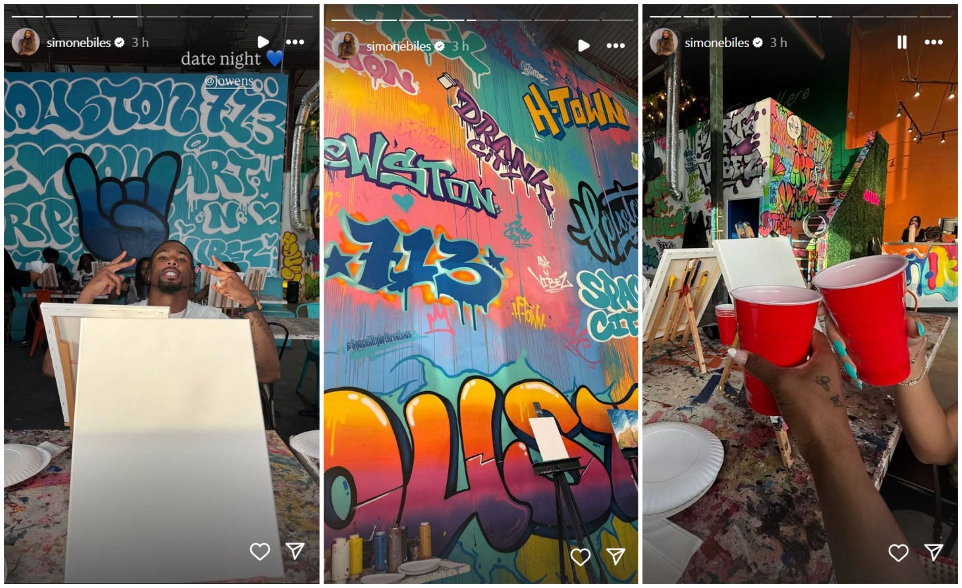 Biles and Owens' date night; Instagram - @simonebiles